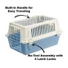 ATLAS Two Door Top Load Plastic Kennel & Pet Carrier, Blue 22-Inch