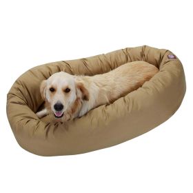 Poly/Cotton Bagel Pet Bed For Dogs, Khaki (Color: Blue)