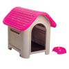 Dog House with Bowl for Small to Medium Breeds, Espresso, Beige