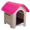 Dog House with Bowl for Small to Medium Breeds, Espresso, Beige